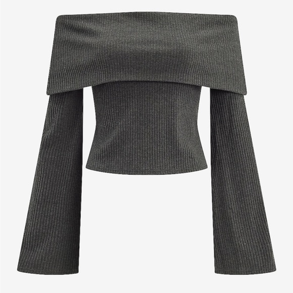 Off-Shoulder Ribbed Top - Picture 3 of 4